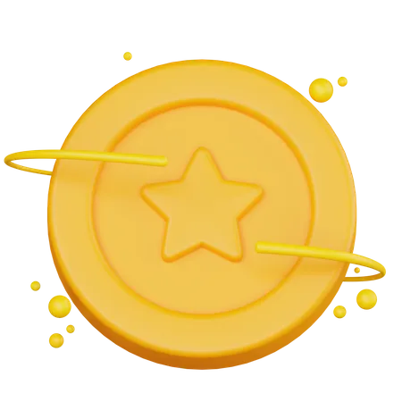 Star Coin 3D Illustration