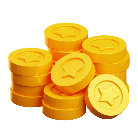 Star Coin stack  3D Icon