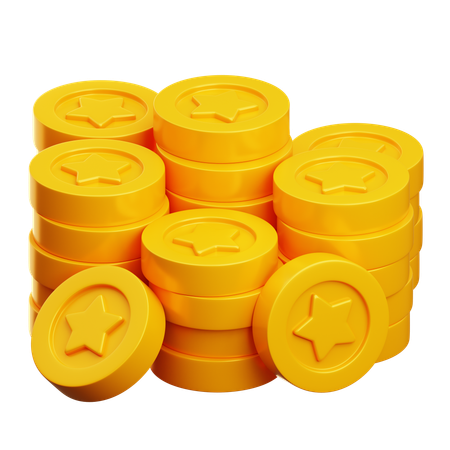 Star Coin stack  3D Icon
