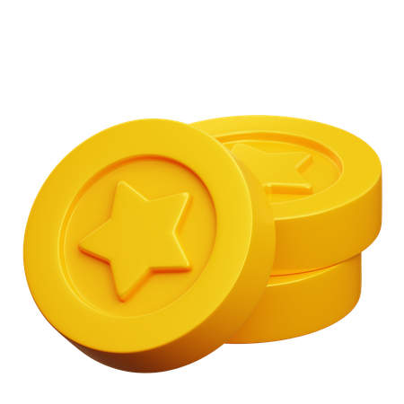 Star Coin stack  3D Icon