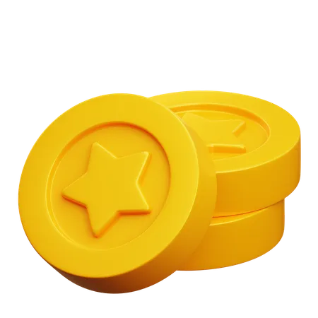 Star Coin stack  3D Icon