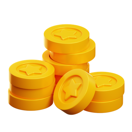 Star Coin stack  3D Icon