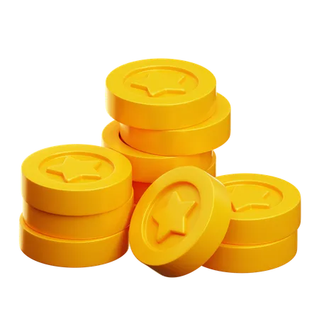 Star Coin stack  3D Icon