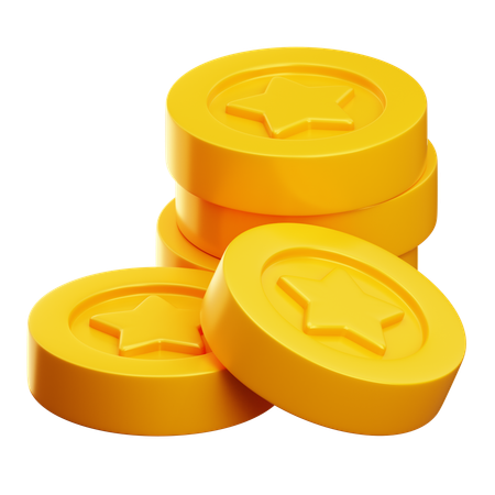 Star Coin stack  3D Icon