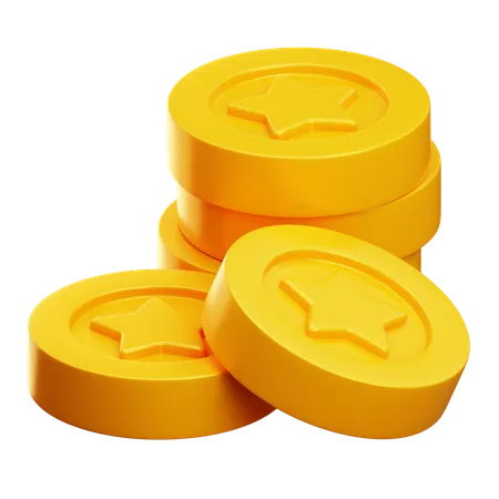 Star Coin stack  3D Icon