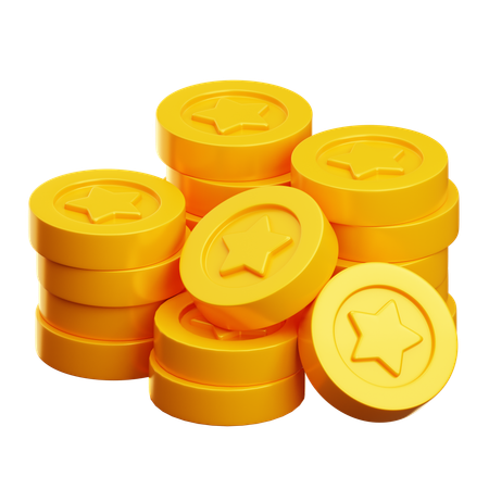 Star Coin stack  3D Icon