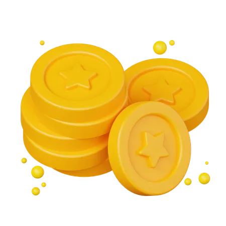 Star Coin Stack  3D Illustration