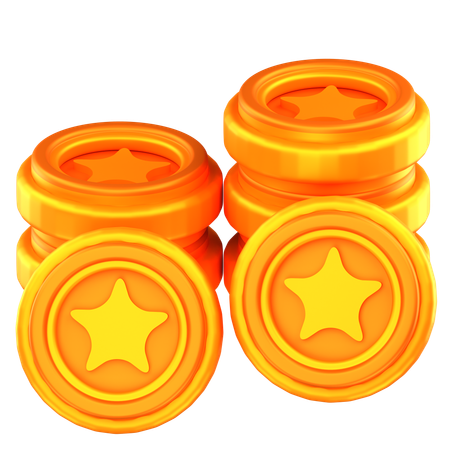 Star coins  3D Icon