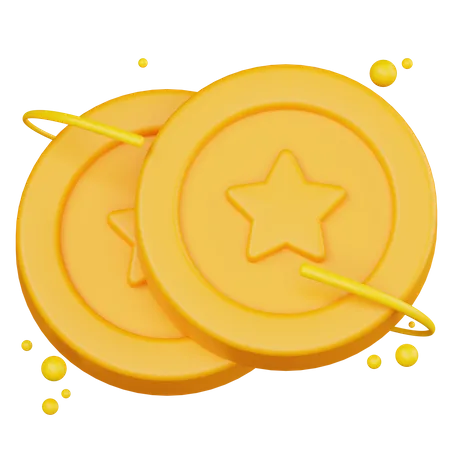 Star Coins 3D Illustration