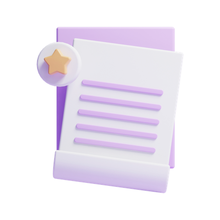 Star Document  3D Icon
