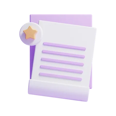 Star Document  3D Icon