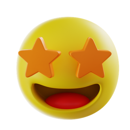 Star Eye Emoji  3D Icon