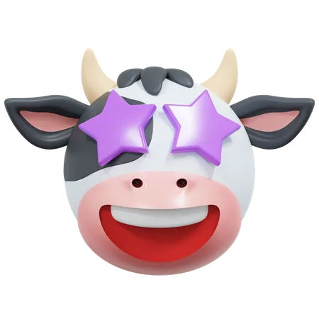 Star Eyes Cow  3D Icon