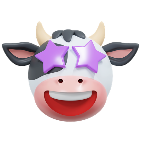 Star Eyes Cow  3D Icon