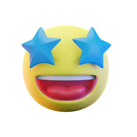 3 D Render Star Eyes Emoji 3 D Illustration 3D Icon