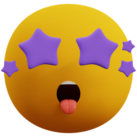 Star Eyes Emoticon  3D Icon