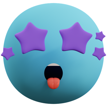 Star Eyes Emoticon  3D Icon