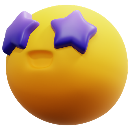 Star Eyes Excited Emoji  3D Icon