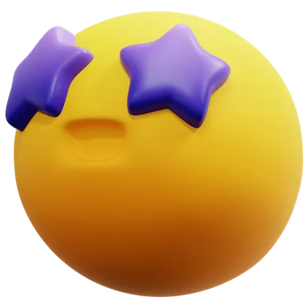 Star Eyes Excited Emoji  3D Icon