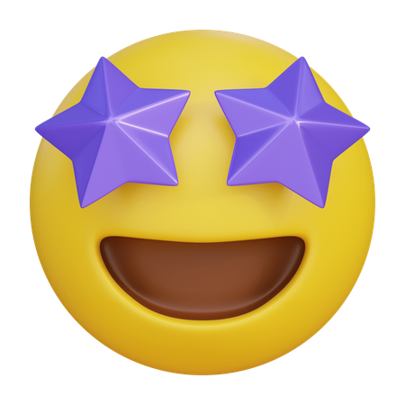 Star Eyes Face Expression Emoji  3D Icon