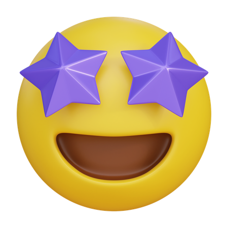 Star Eyes Face Expression Emoji  3D Icon