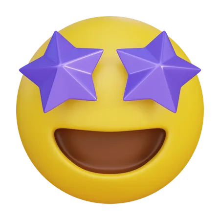 Star Eyes Face Expression Emoji  3D Icon