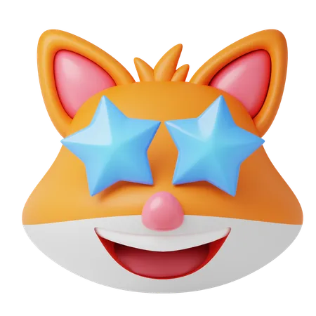 Star Eyes Fox  3D Icon