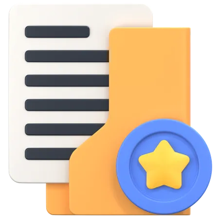 Star Folder With Star Sign  3D Icon