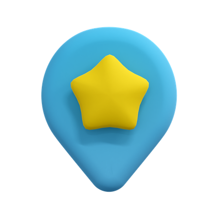 Star Location Pin  3D Icon