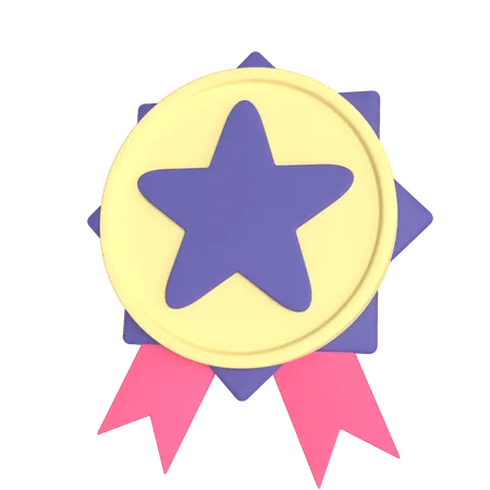 Star medal  3D Illustration