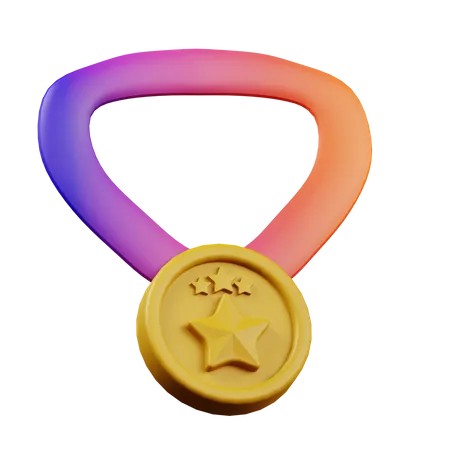 3 D Illustration Of Medal School Education Icon 3D Icon
