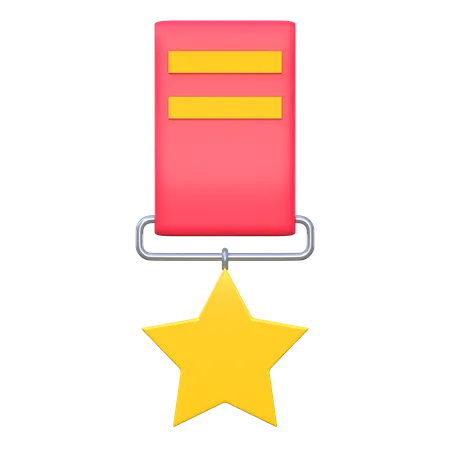 Trophy Star Medal 3 D Icon Military Equipment Illustration 3D Icon