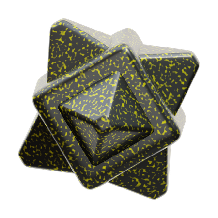 Metalic Star Abstract Shape  3D Icon
