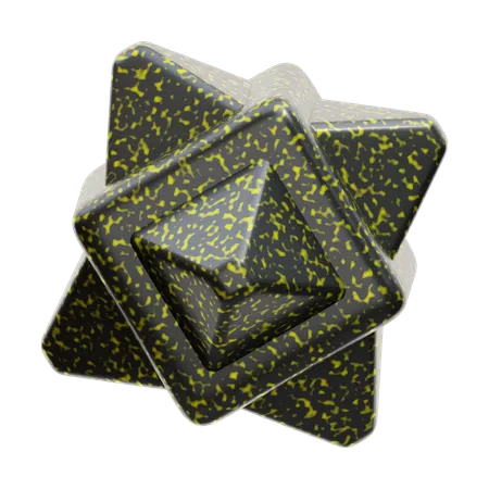 Metalic Star Abstract Shape  3D Icon