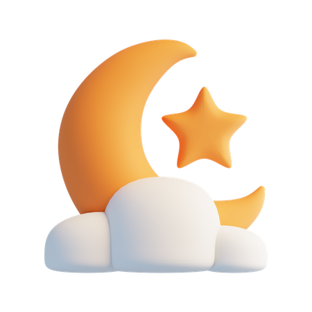 Star moon  3D Icon