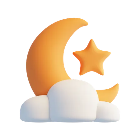 Star moon  3D Icon