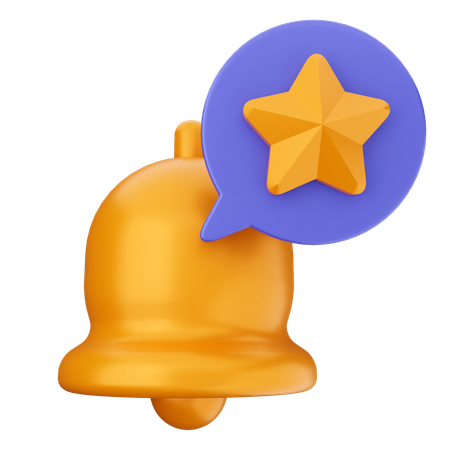 Star Notification Bell  3D Icon