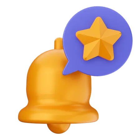 Star Notification Bell  3D Icon