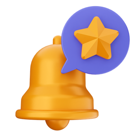 Star Notification Bell  3D Icon