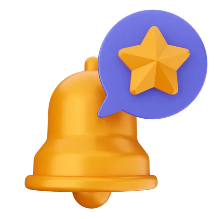 Star Notification Bell  3D Icon