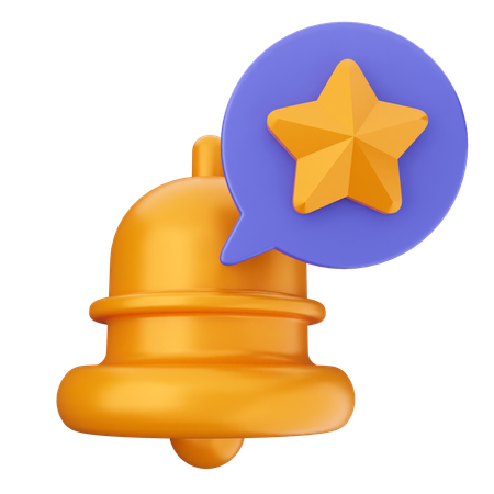 Star Notification Bell  3D Icon