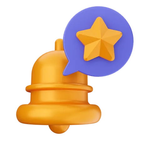 Star Notification Bell  3D Icon