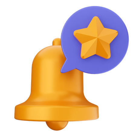 Star Notification Bell  3D Icon