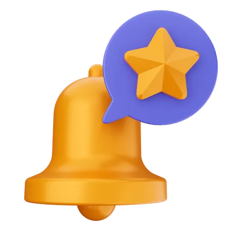 Star Notification Bell  3D Icon