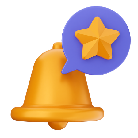 Star Notification Bell  3D Icon