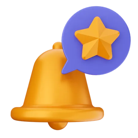 Star Notification Bell  3D Icon