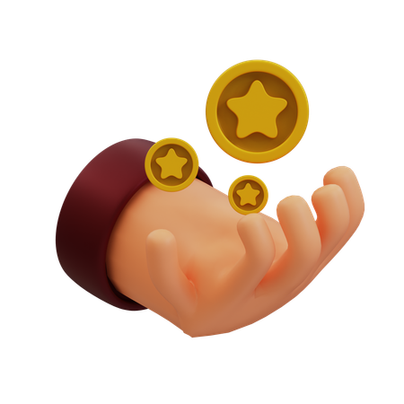 Star On Hand  3D Icon