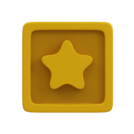 Star On Square Border  3D Icon