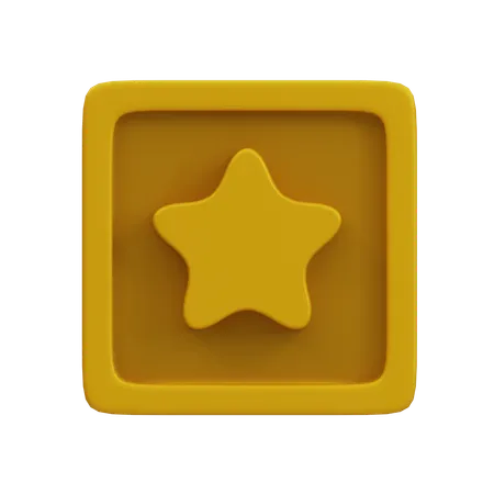 Star On Square Border  3D Icon