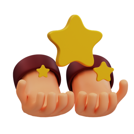 Star On Two Hand  3D Icon